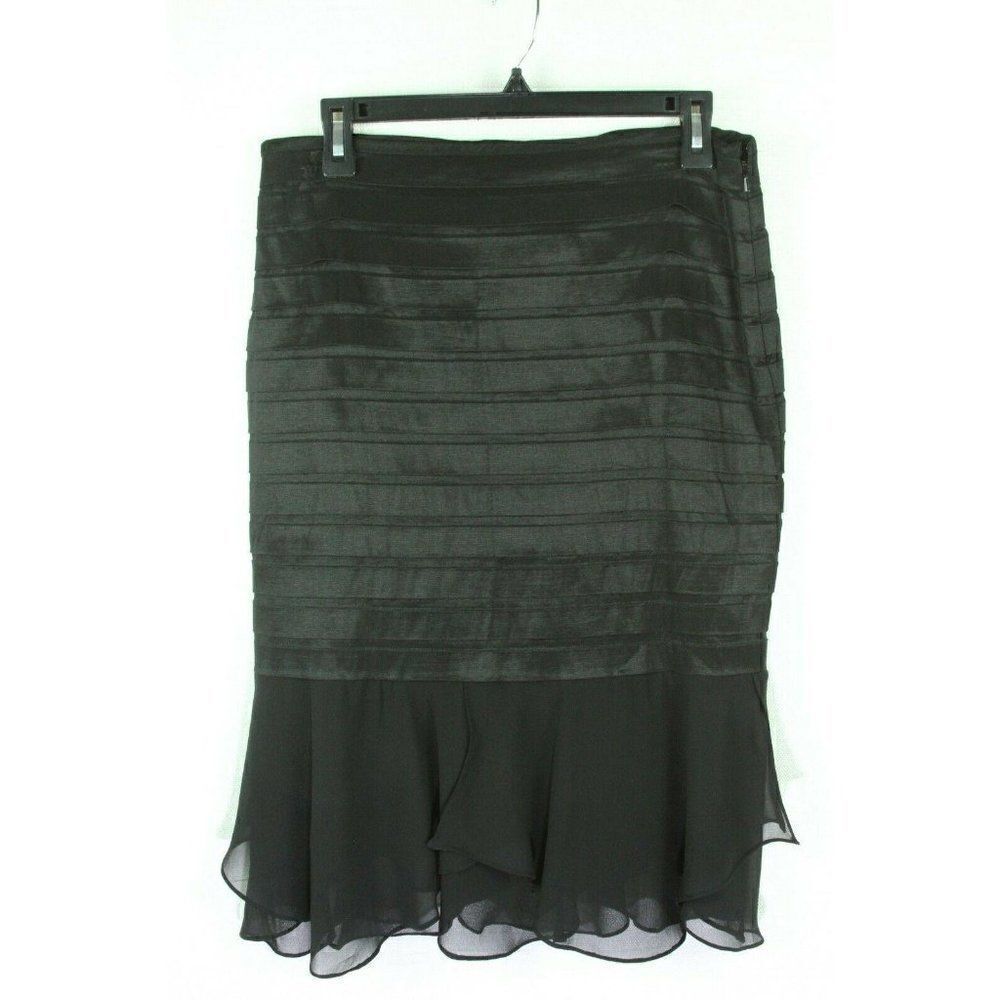 Emma Street Black Pleated Ruffle Skirt 6
